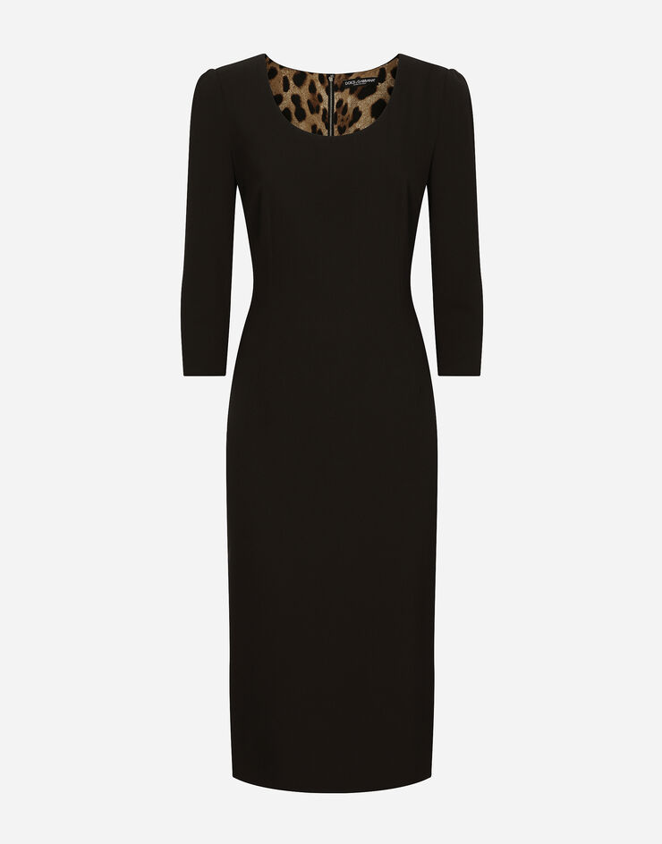 Dolce&Gabbana 울 캔버스 미드카프 드레스 블랙 F6CNWTFUBGB