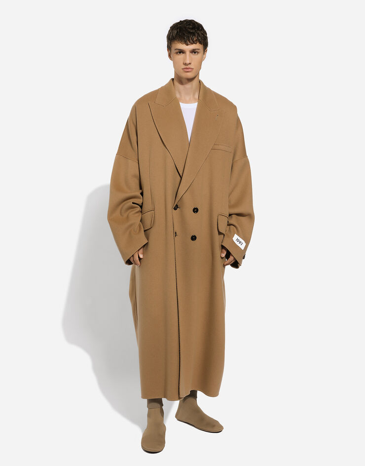 Dolce & Gabbana Zweireihiger Kaschmirmantel aus Double Beige G044ATFU27X
