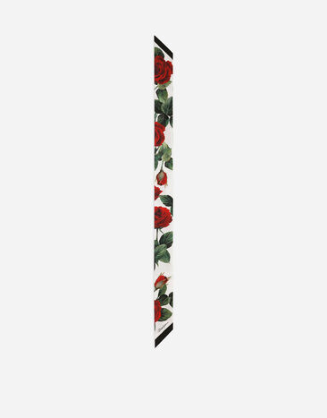 Dolce & Gabbana Лента 6 × 100 из твила с жаккардовым узором DG и принтом роз Отпечатки FS215AGDCQP