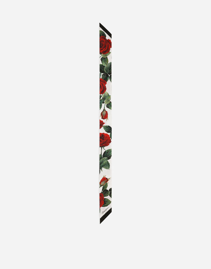 Dolce & Gabbana Лента 6 × 100 из твила с жаккардовым узором DG и принтом роз Отпечатки FS215AGDCQP