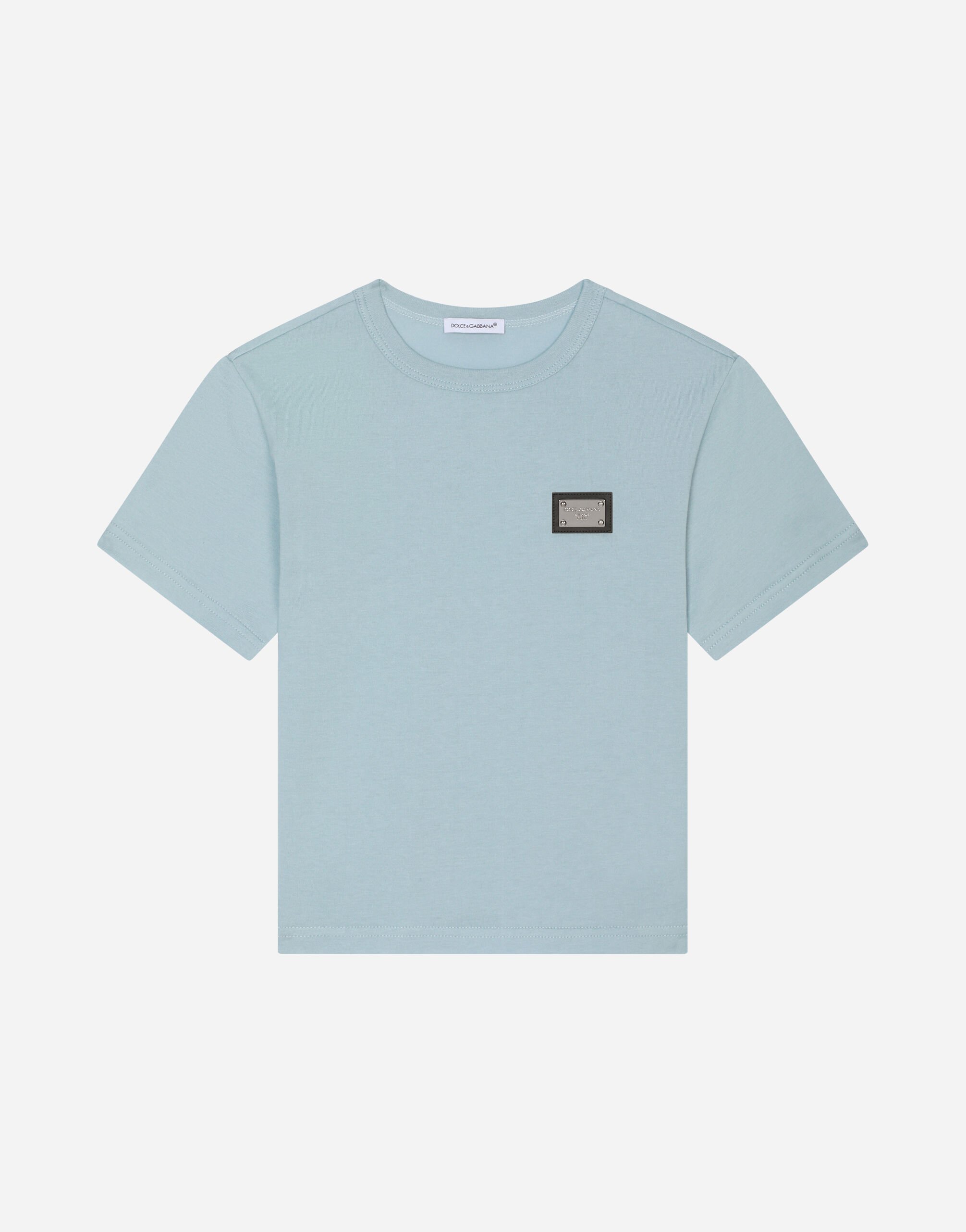 Dolce & Gabbana Jersey T-shirt with logo tag Blue L44P16LDB17