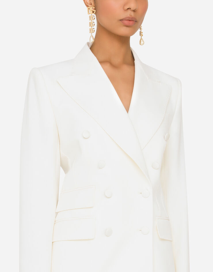 Dolce & Gabbana Двубортный пиджак из натуральной шерсти белый F29DPTFUCCS