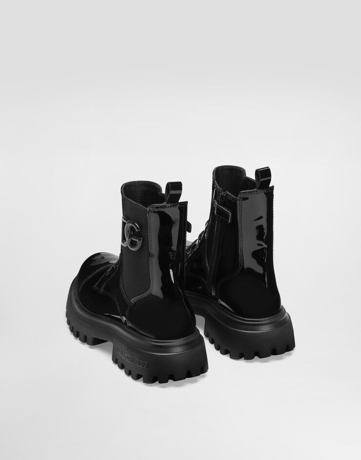 Dolce & Gabbana Patent leather ankle boots with elastic Black D11360A9A81