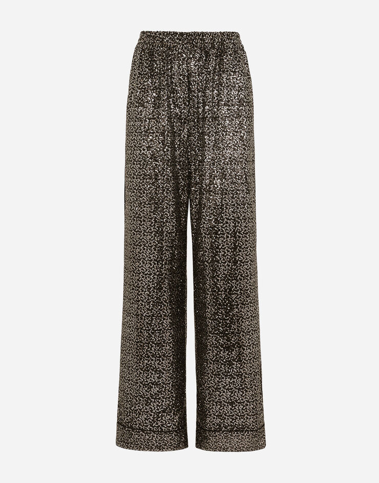 Sequined pajama pants in Silver for | Dolce&Gabbana® US