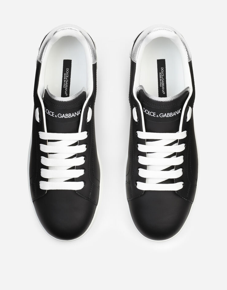 Dolce & Gabbana حذاء رياضي بورتوفينو نابا جلد العجل أسود/فضي CK1587AH527
