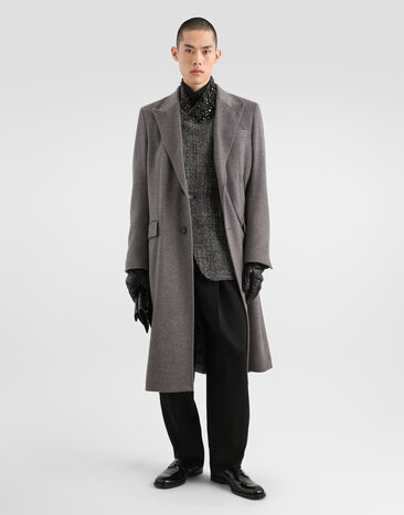 Dolce & Gabbana Abrigo cruzado en cachemir Dolce & Gabbana Abrigo cruzado en cachemir Gris G052WTFU2D1