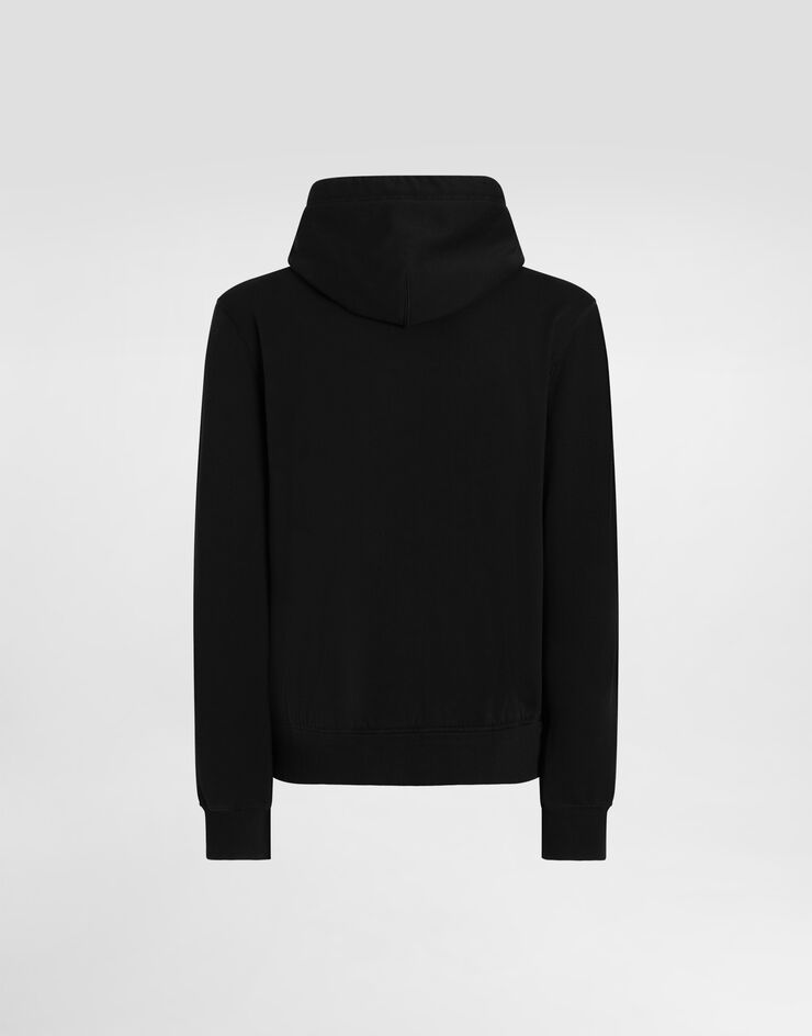 Dolce & Gabbana Jersey sweatshirt with heraldic patch Blue G9BGDZG7PZT