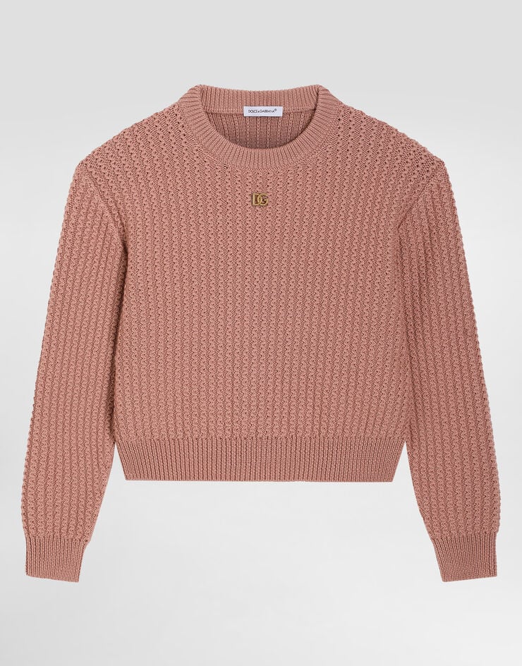 Dolce & Gabbana Cable-knit wool pullover Dolce & Gabbana Cable-knit wool pullover Pink L5KWK5JDVG2