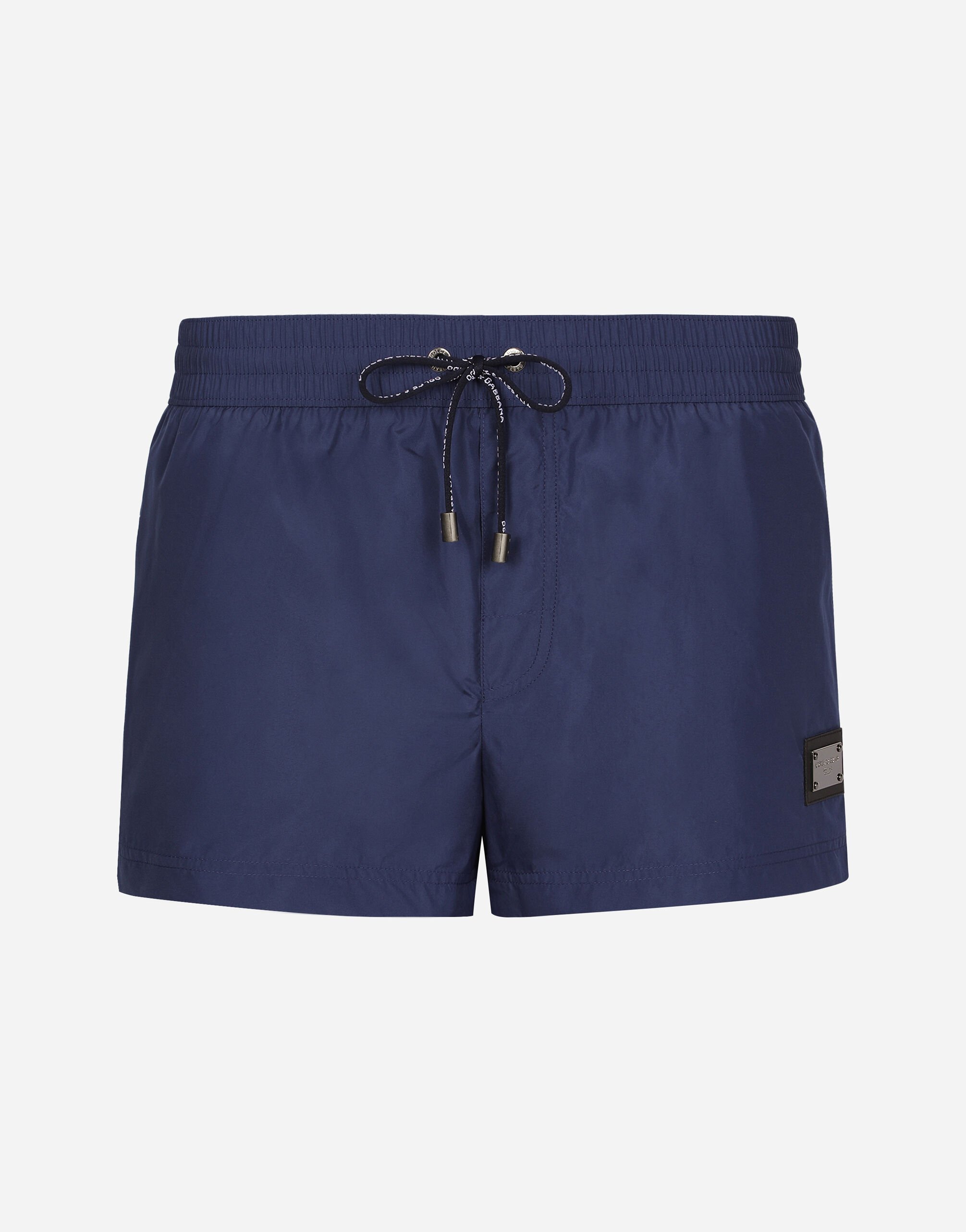 Dolce & Gabbana Short swim trunks with branded tag Blue M4E45TONO06