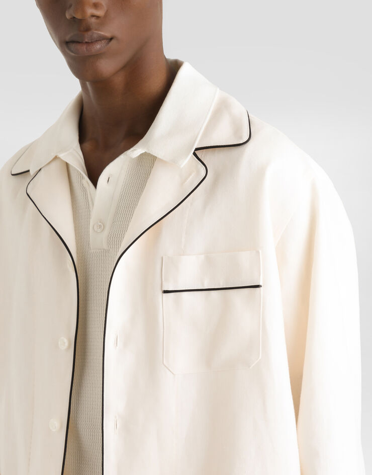 Dolce & Gabbana Linen fabric pajama jacket White G2UZ3TFU4MC