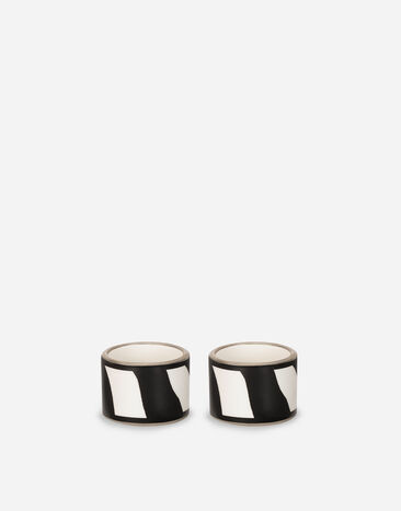 Dolce & Gabbana Set 2 Medium Porcelain Napkin Rings Multicolor TCGS03TCAEM