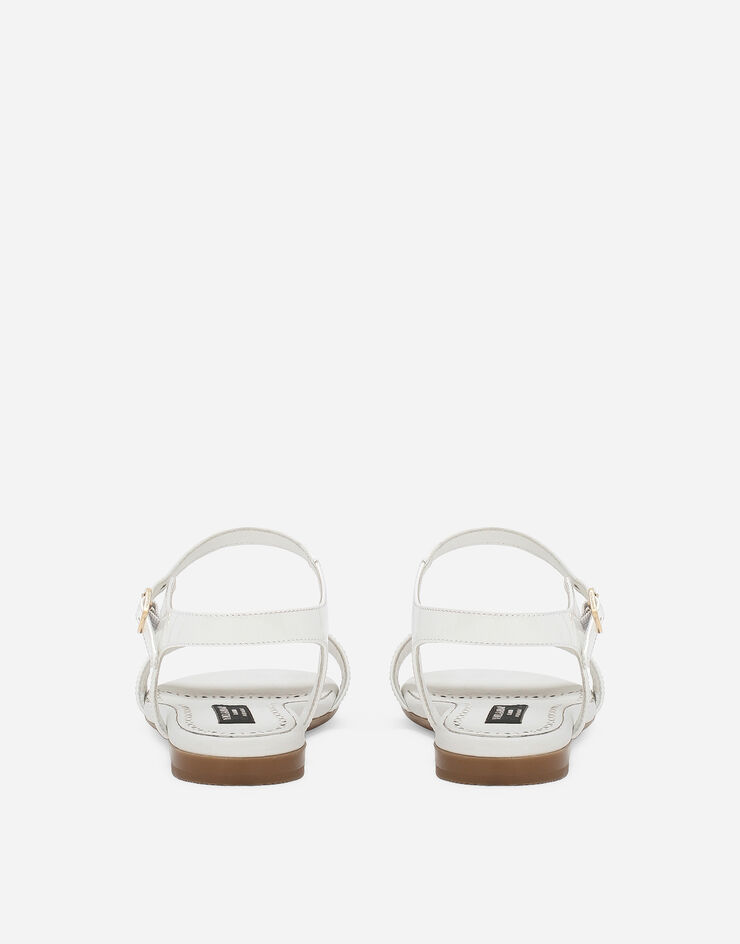 Dolce & Gabbana Sandale aus Lackleder Weiss D11048A1153