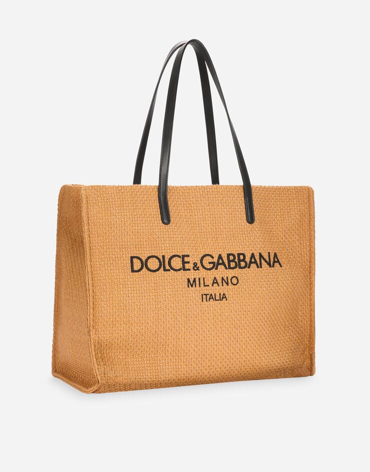 Dolce & Gabbana Branded raffia shopper Beige BM2256AK440