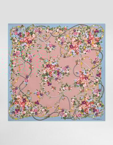 Dolce & Gabbana Small flower bouquets-print silk twill scarf 70x70 Multicolor FN092RGDDLG