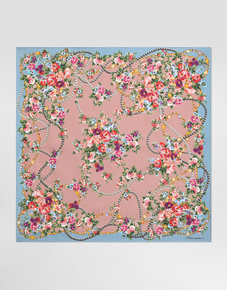 Dolce & Gabbana Small flower bouquets-print silk twill scarf 70x70 Dolce & Gabbana Small flower bouquets-print silk twill scarf 70x70 Multicolor FN092RGDDLG