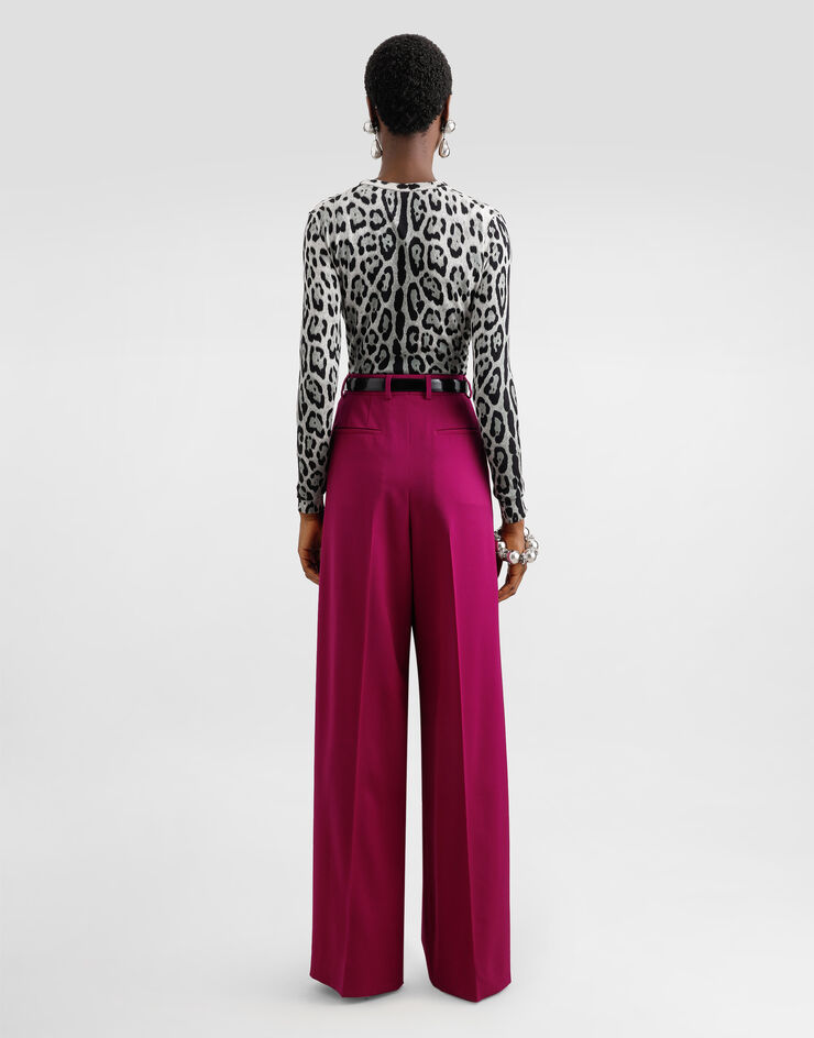 Dolce & Gabbana Woolen palazzo pants Fuchsia FTC3MTFUBFL
