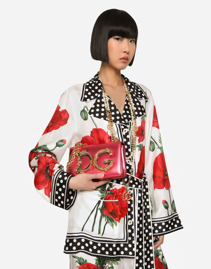Dolce & Gabbana حقيبة DG للفتيات من جلد نابا موردور فوشيا BB6498AW121