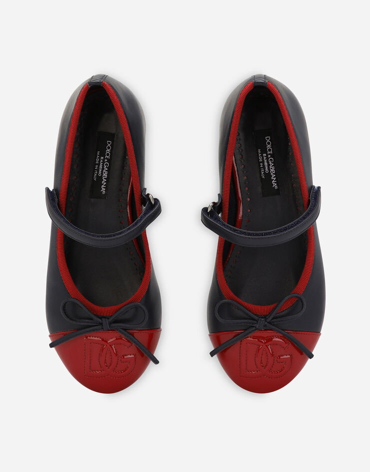 Dolce & Gabbana Ballerines en cuir de veau et verni avec nœud Multicolore D11273A7924