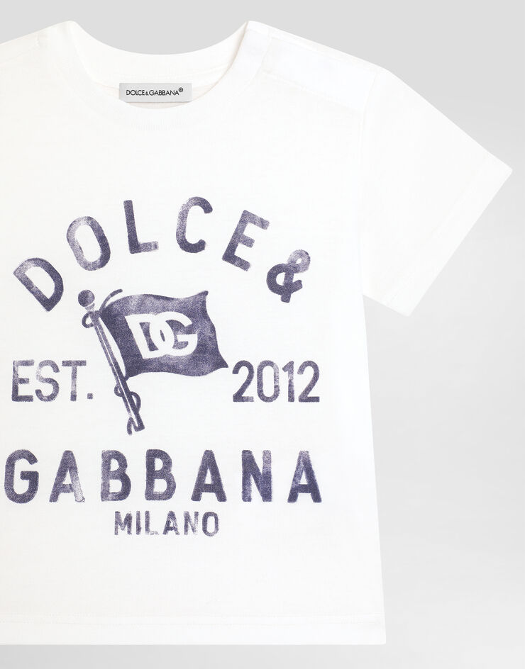 Dolce & Gabbana Футболка из джерси с логотипом Dolce&Gabbana White L1JTEYG7OIH