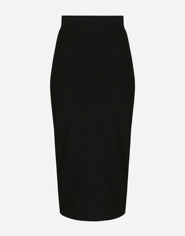 Dolce&Gabbana Gonna longuette in jersey tecnico Black F4CPNTFUGKF