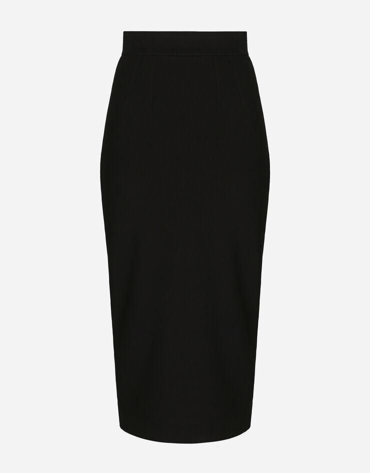 Dolce&Gabbana 科技平纹针织中长半裙 黑 F4CPNTFUGKF
