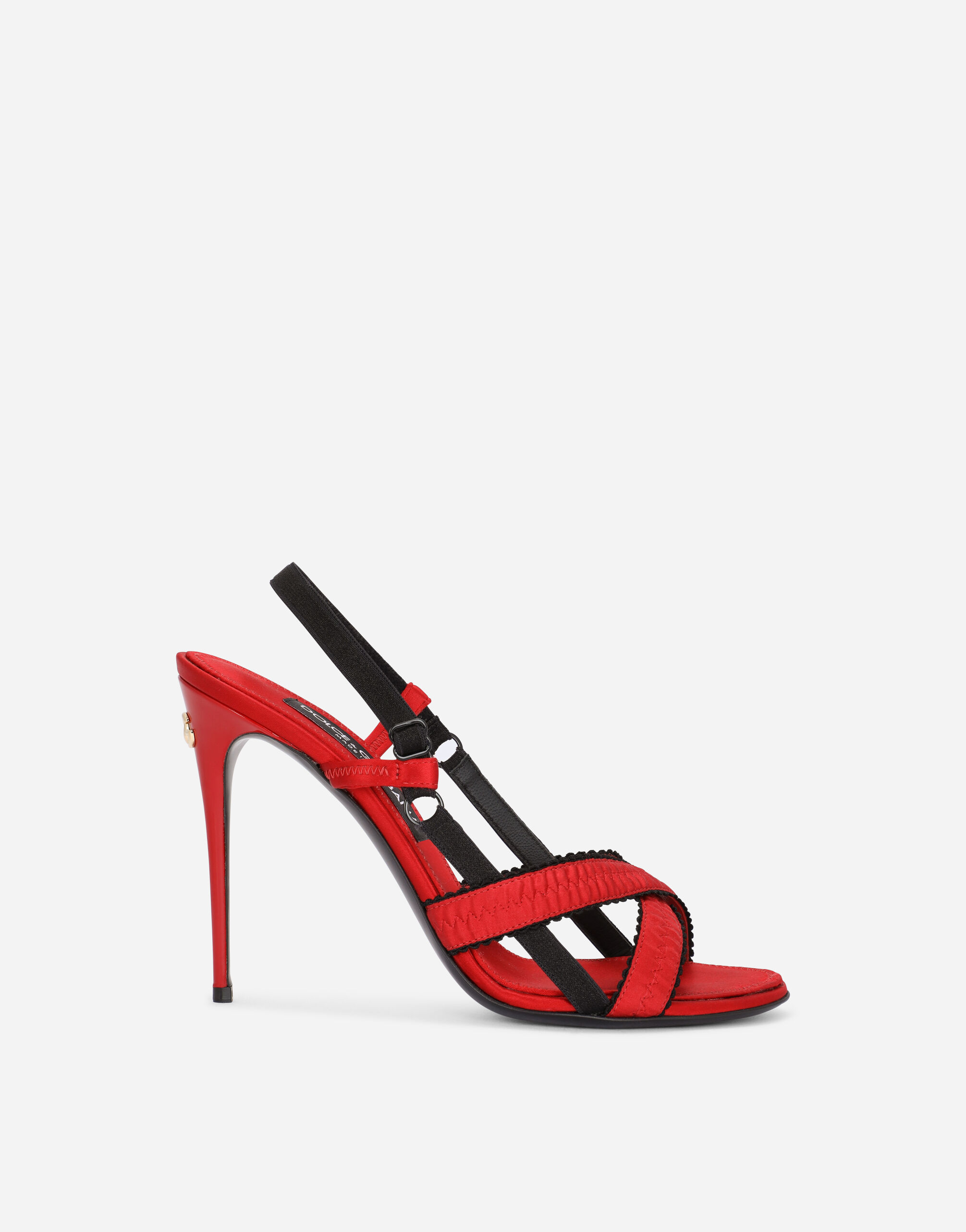 Corset style satin sandals in Red for Women Dolce Gabbana