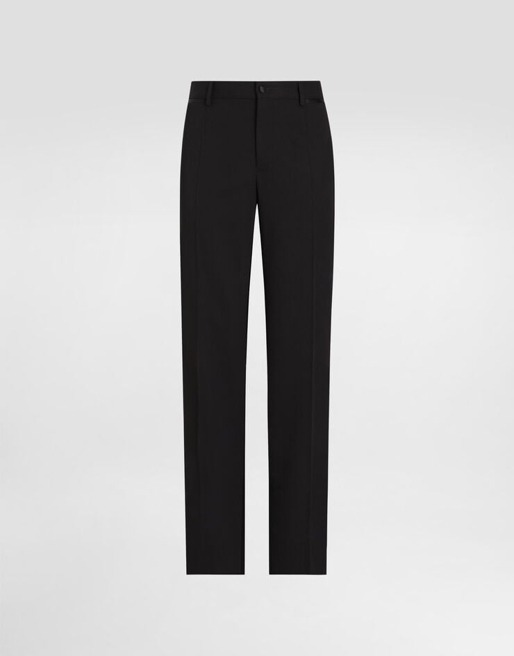 Dolce & Gabbana テクニカルギャバジン タキシードパンツ ブラック GP0F4THUMTY