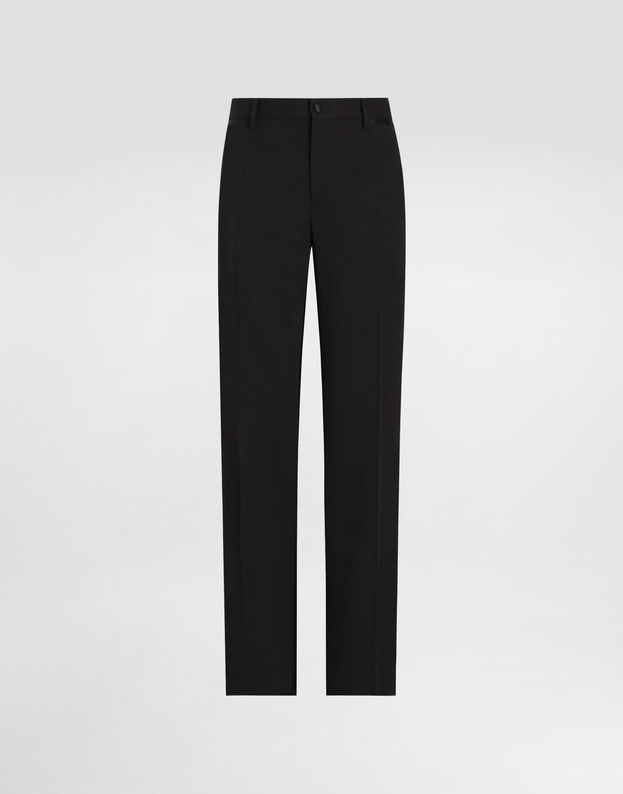 Technical gabardine tuxedo pants