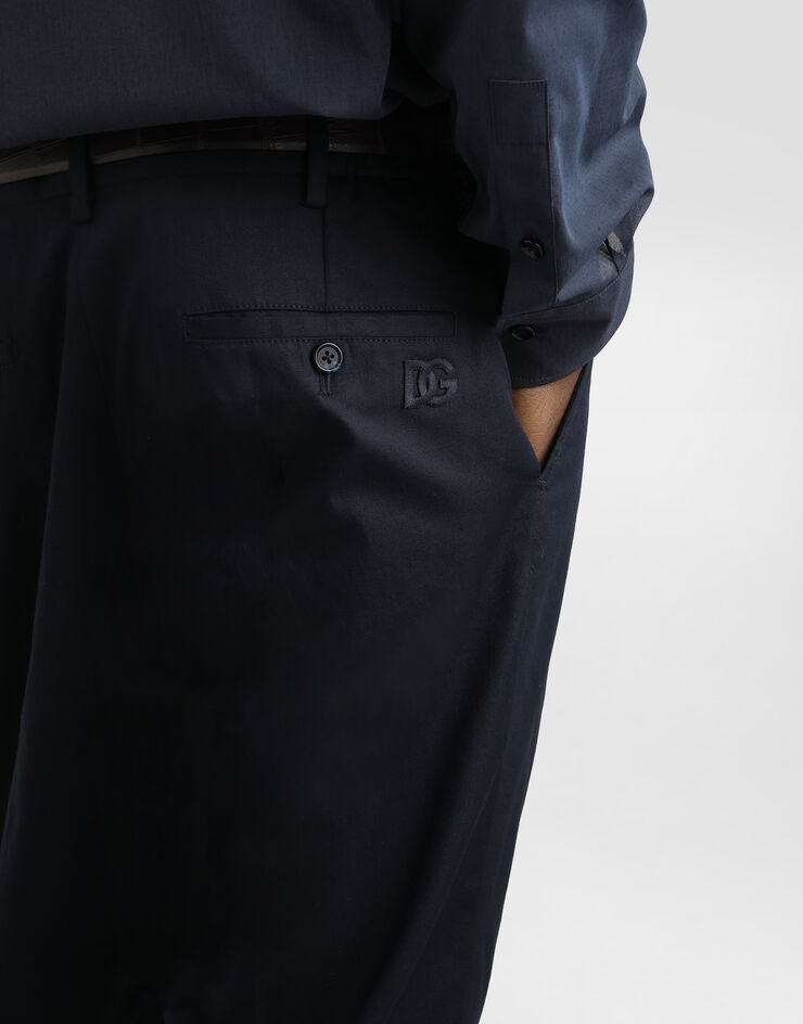 Dolce & Gabbana Cotton gabardine trousers Blue GP0K7ZFUFNV