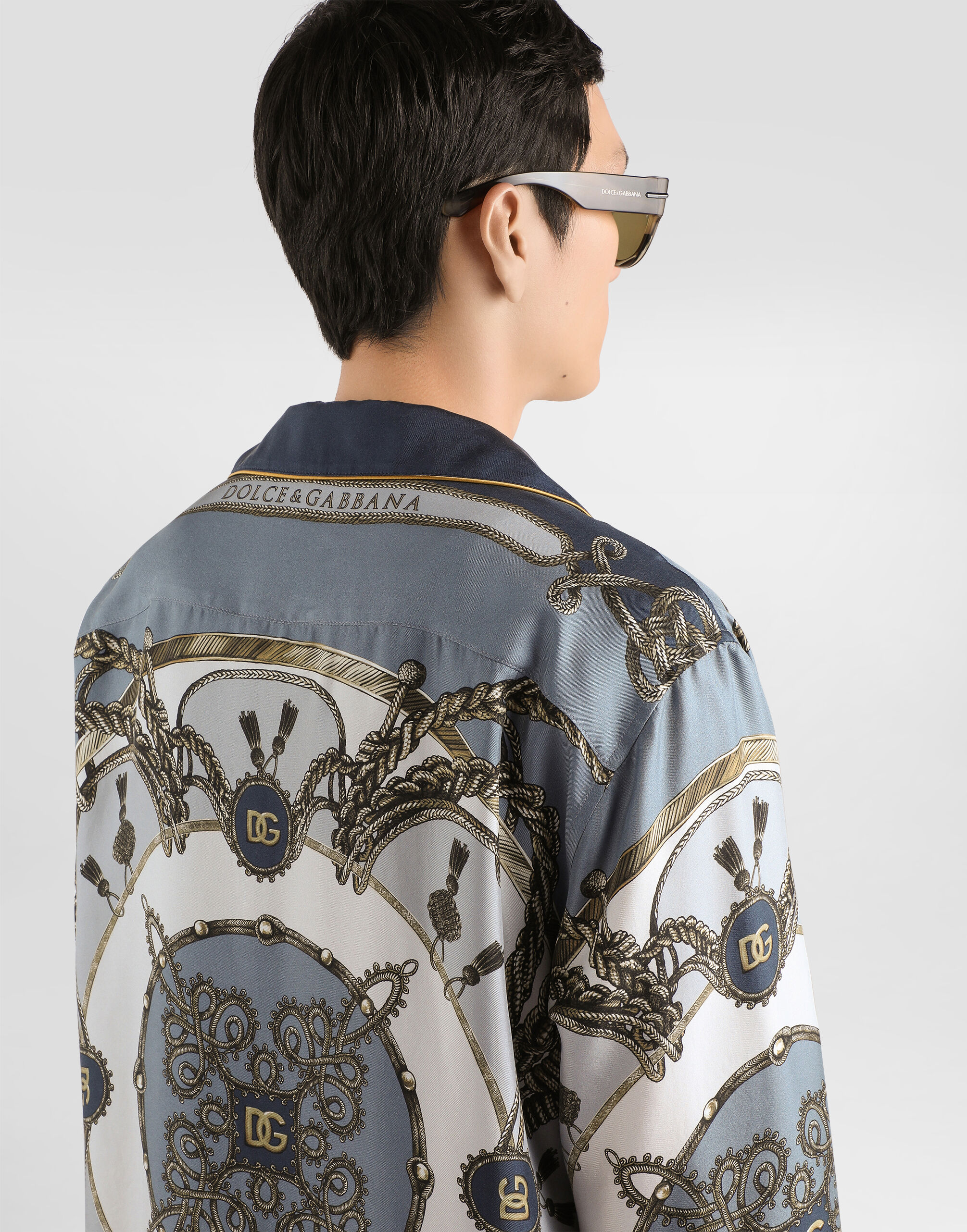 Cargo-print silk twill shirt in Multicolor for Men | Dolce&Gabbana® US