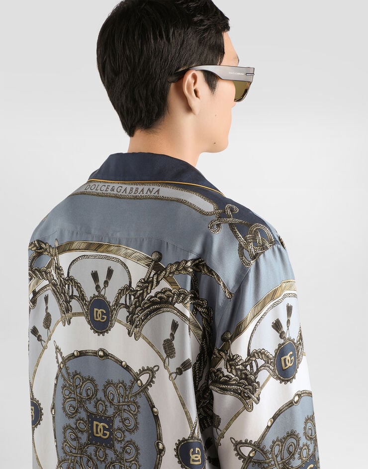 Dolce & Gabbana Cargo-print silk twill shirt Multicolor G5IF1THI12B
