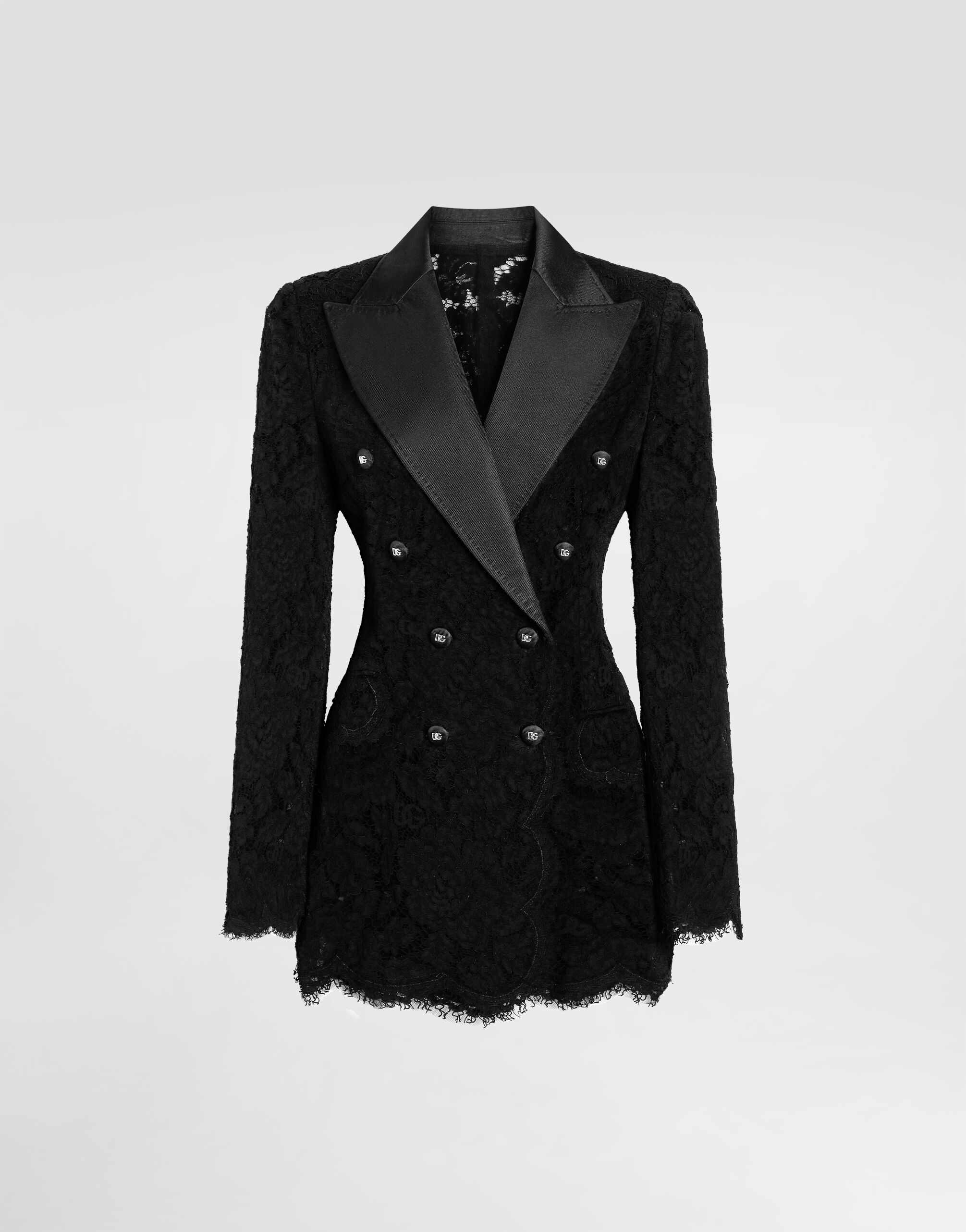 Branded stretch lace Turlington blazer in Black for Women