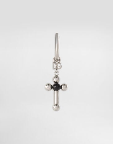 Dolce & Gabbana Creole single earring with pin and cross Silver WER5M4W1111