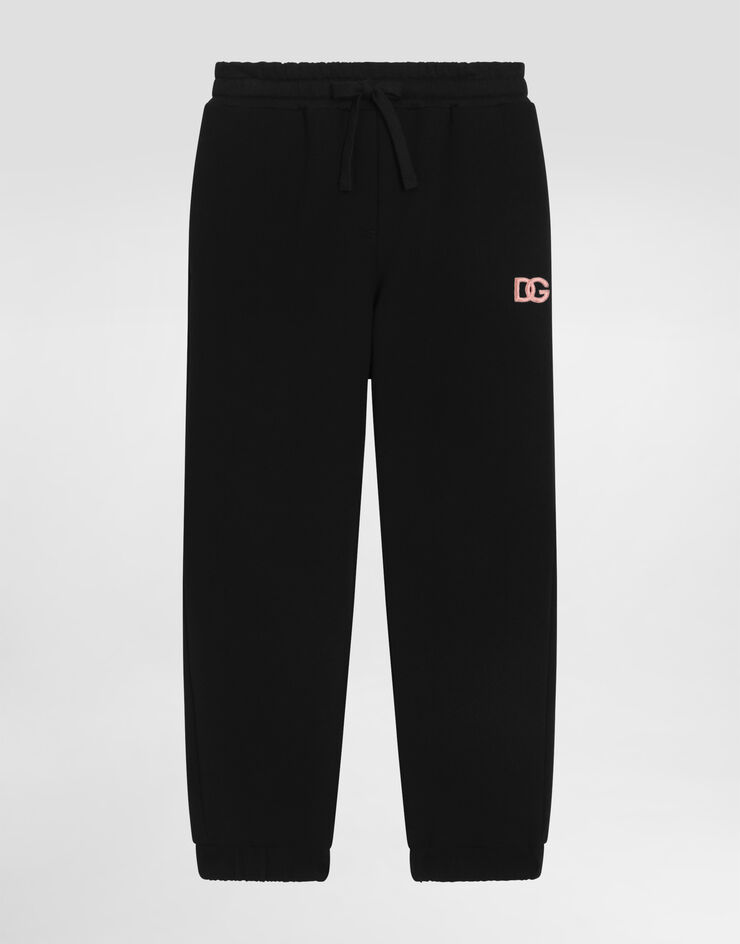 Dolce & Gabbana Pantalones de chándal de felpa con logotipo DG Negro L5JPF5G7N9O