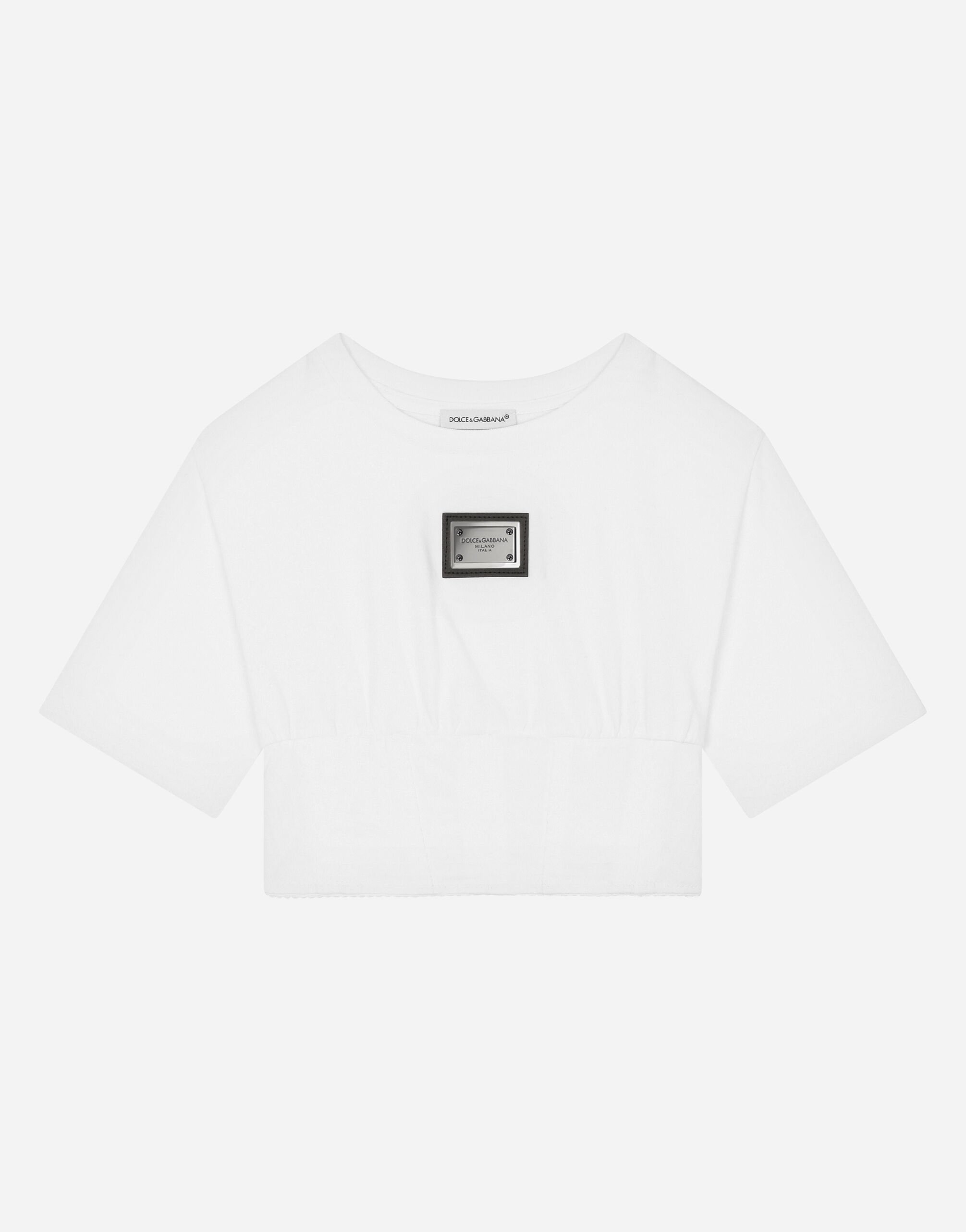 Dolce&Gabbana Jersey T-shirt with corset details White L5JTKTG7KXT