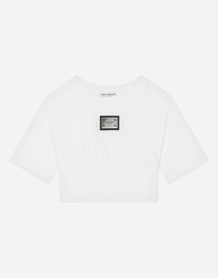 Dolce & Gabbana T-shirt en jersey à détails corset Blanc L5JTLCG7JL3
