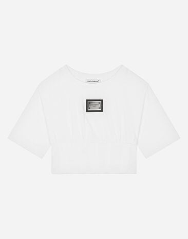 Dolce & Gabbana Jersey T-shirt with corset details White L5JTLCG7JL3