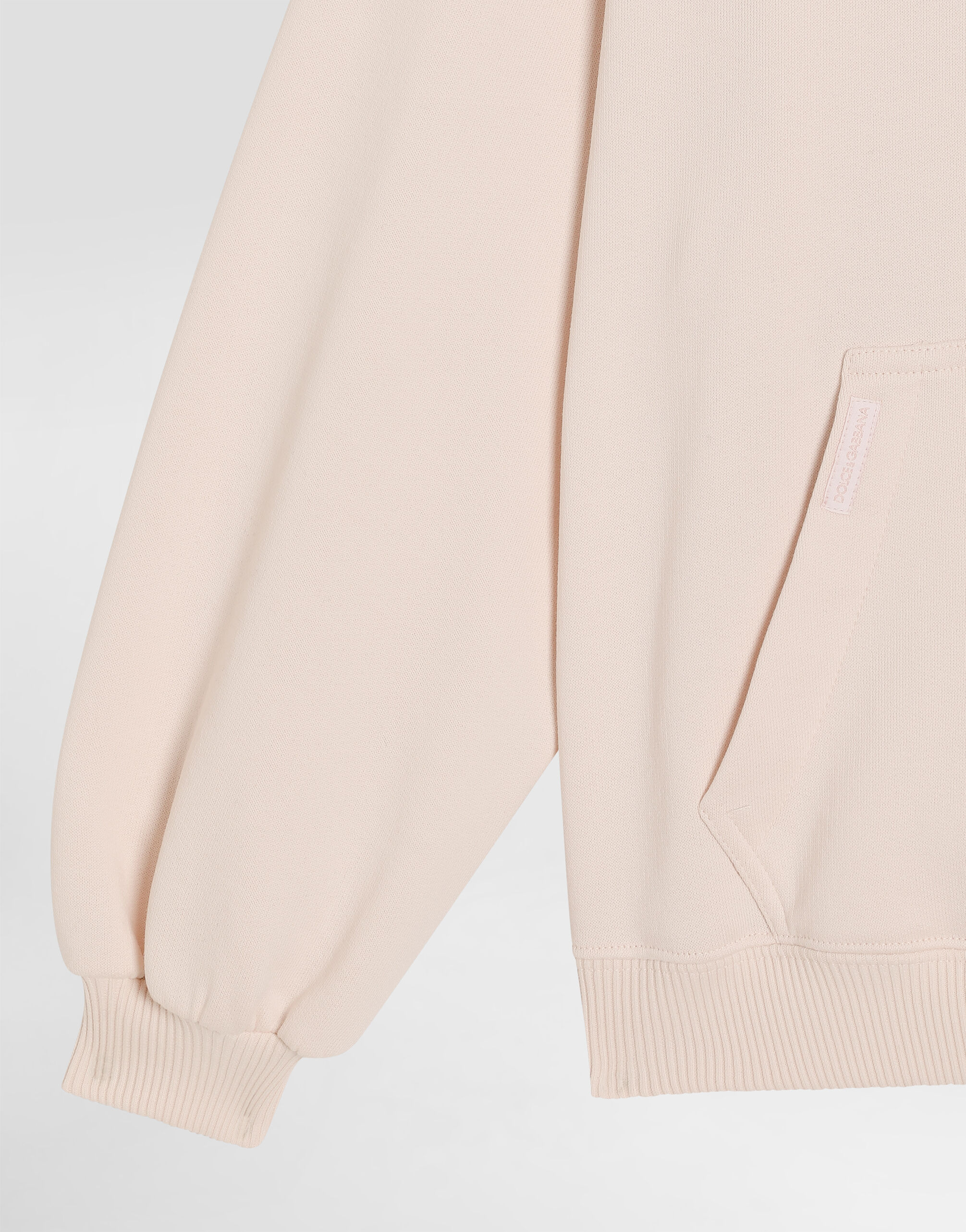 Fleece hoodie with DG sequin patch in Pink for Girls | Dolce&Gabbana®