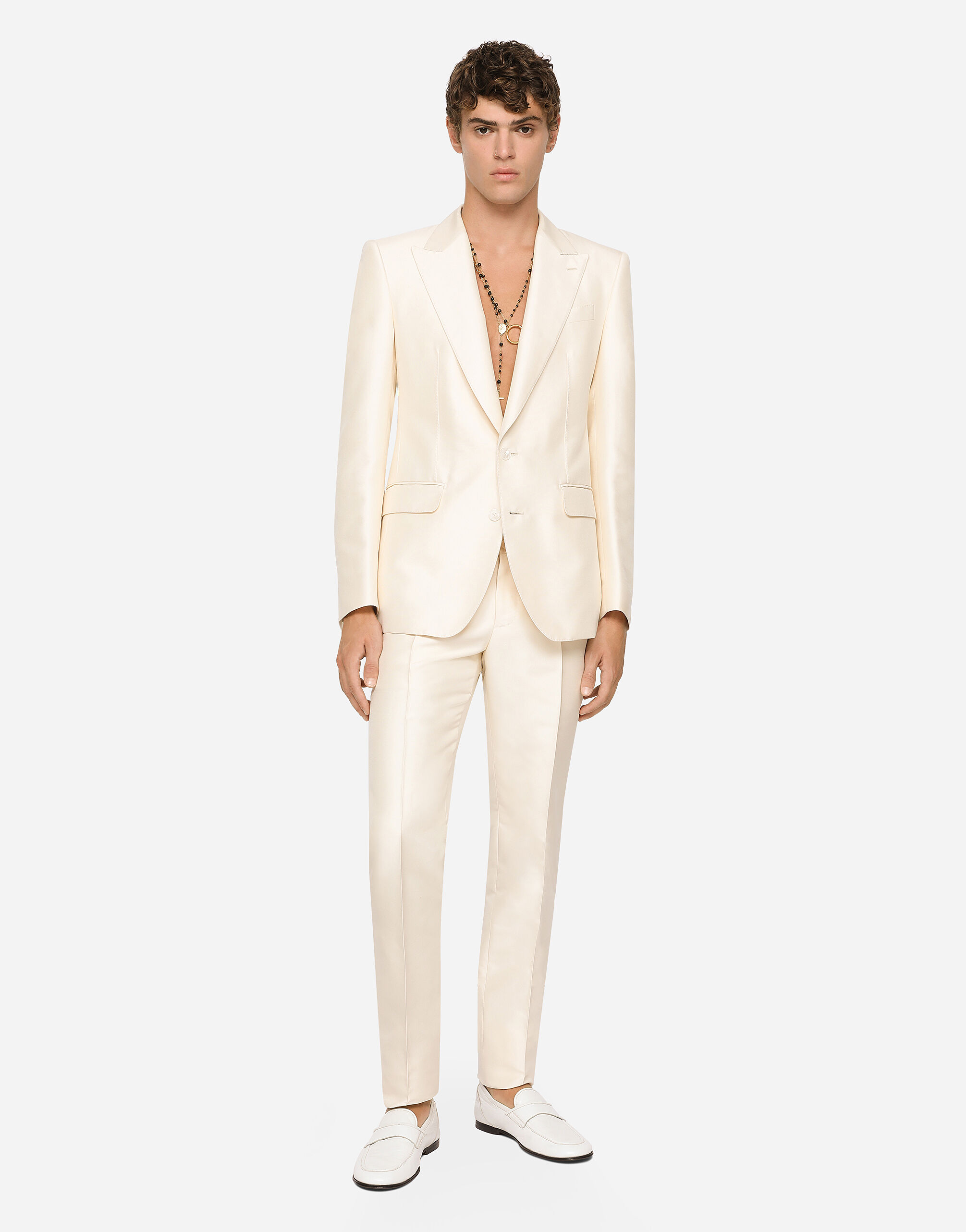 Faille silk Sicilia-fit suit in White for | Dolce&Gabbana® US