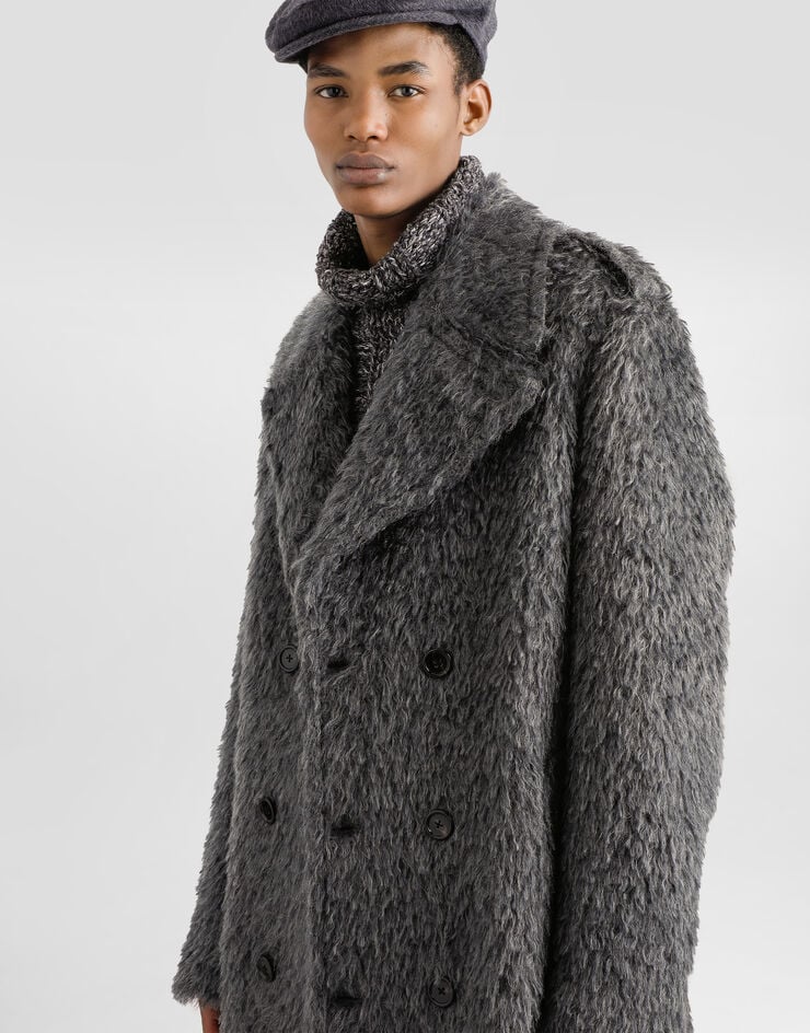 Dolce & Gabbana Double-breasted fur-effect coat Dolce & Gabbana Double-breasted fur-effect coat Grey G054CTFUZDD