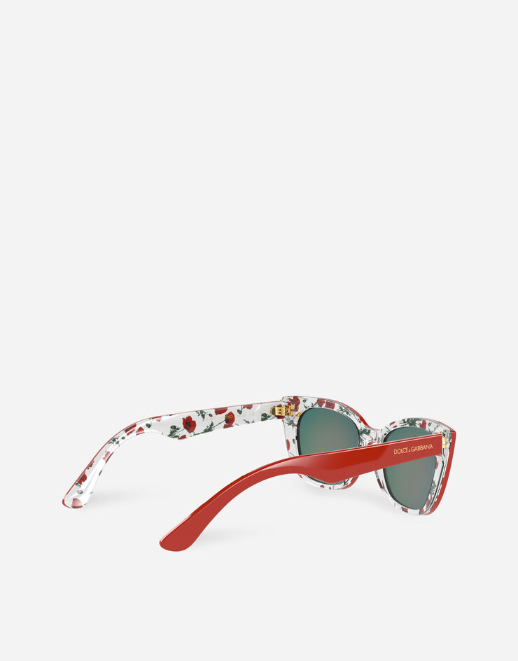Dolce & Gabbana نظارة شمسية هابي غاردنز أحمر على طبعة زهور VG4427VP06Q