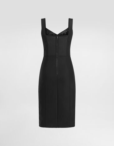 Dolce&Gabbana Sheath dress in elastic fabric and lace Dolce&Gabbana Sheath dress in elastic fabric and lace Black F63G9TGDCLQ