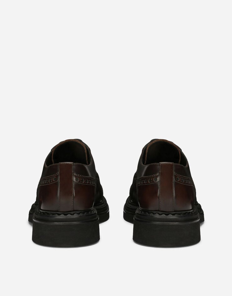 Dolce&Gabbana حذاء أكسفورد من جلد عجل مصقول بني A20159A1203