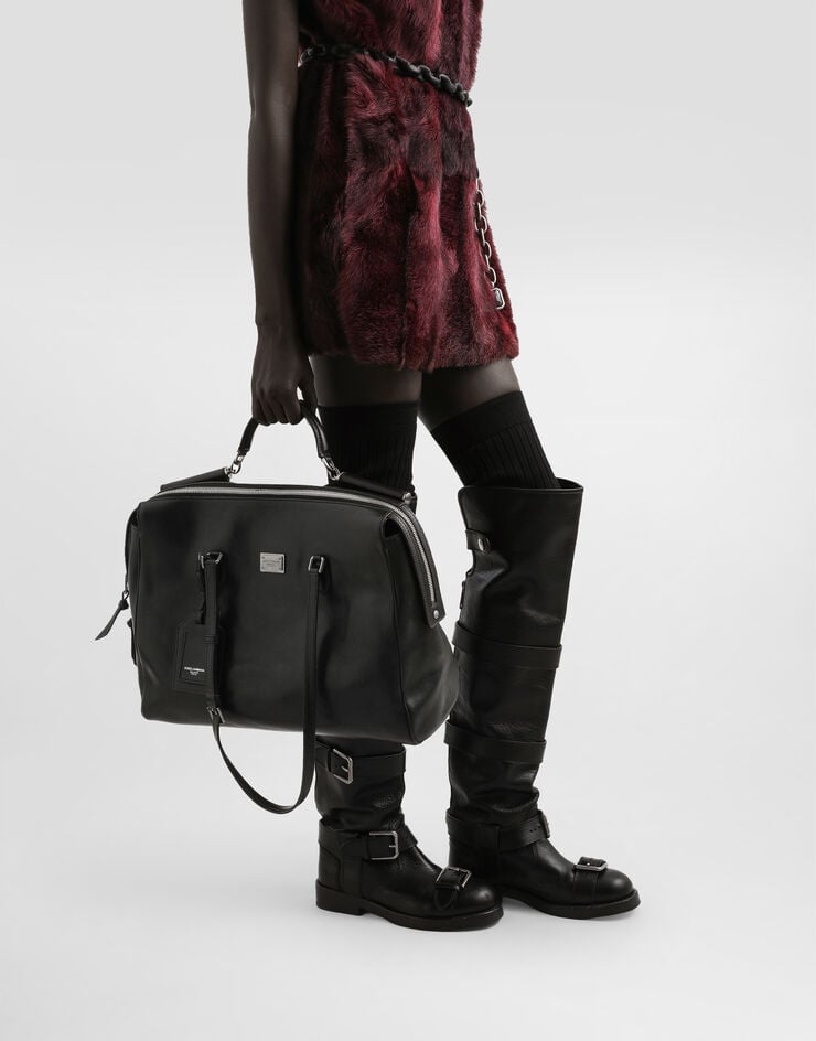 Dolce & Gabbana Borsa Vittoria grande in pelle di vitello Dolce & Gabbana Borsa Vittoria grande in pelle di vitello Nero BB7845AW118