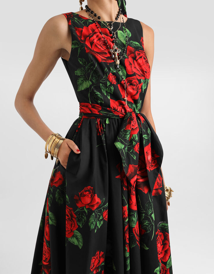 Dolce & Gabbana Rose-print poplin dress Dolce & Gabbana Rose-print poplin dress Multicolor F612PTHS5VL