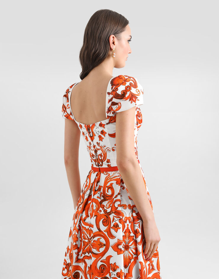 Dolce & Gabbana Majolica-print poplin dress Dolce & Gabbana Majolica-print poplin dress Multicolor F6TVKTGDDRL