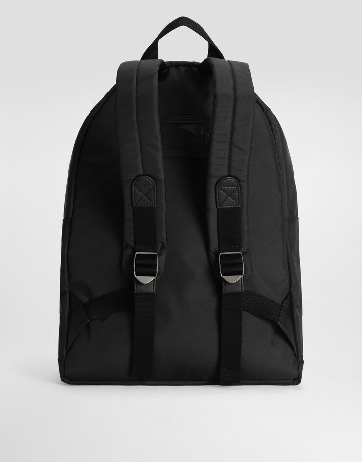 Dolce & Gabbana Nylon backpack with DG rubber patch Black EM0074AM224