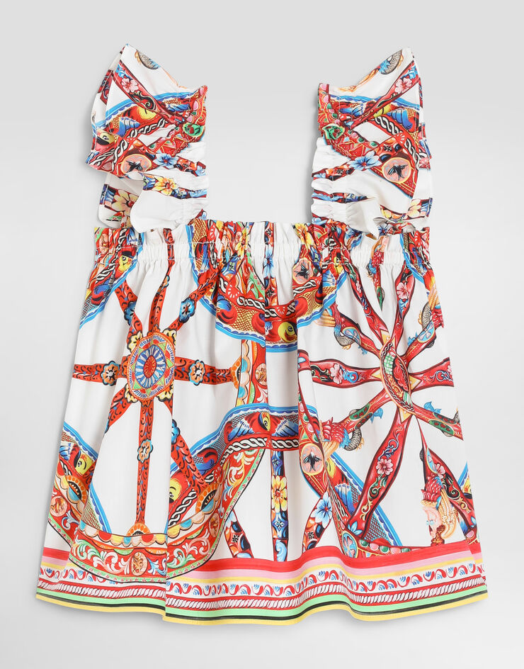 Dolce & Gabbana Carretto-print poplin top Multicolor L51N75FI5O4