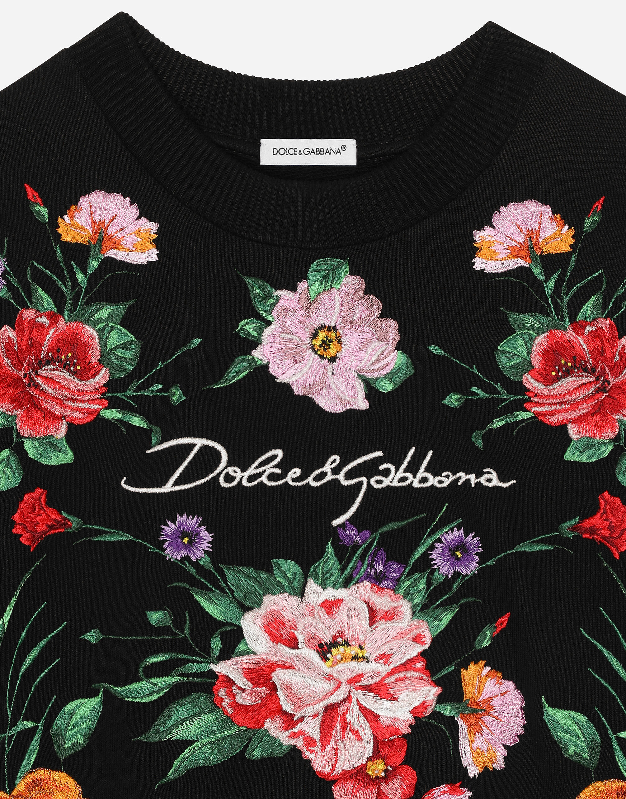 FELPA GIROC.MAN.LUNG in Black for Girls Dolce Gabbana