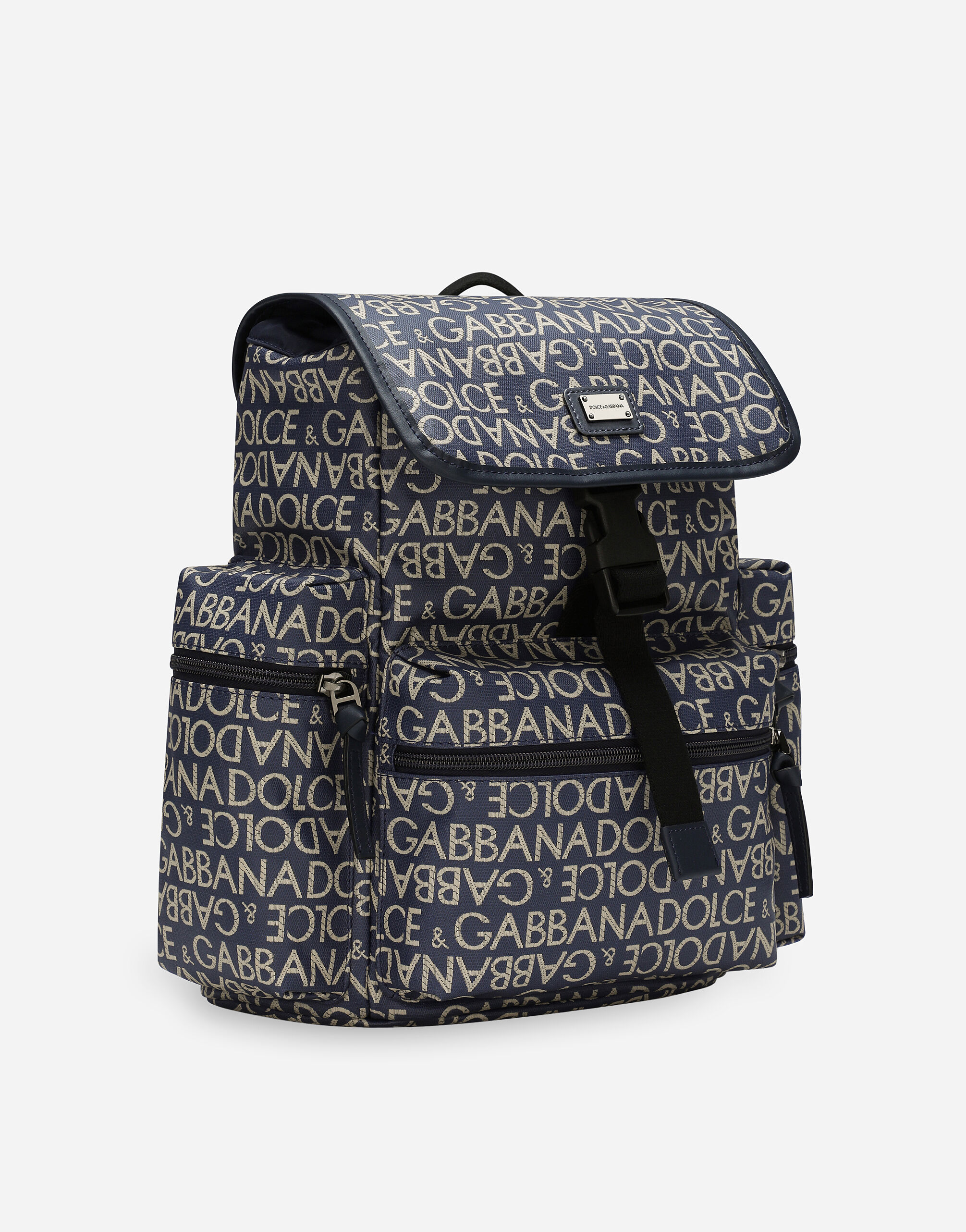 Coated jacquard backpack in Blue for Boys | Dolce&Gabbana®